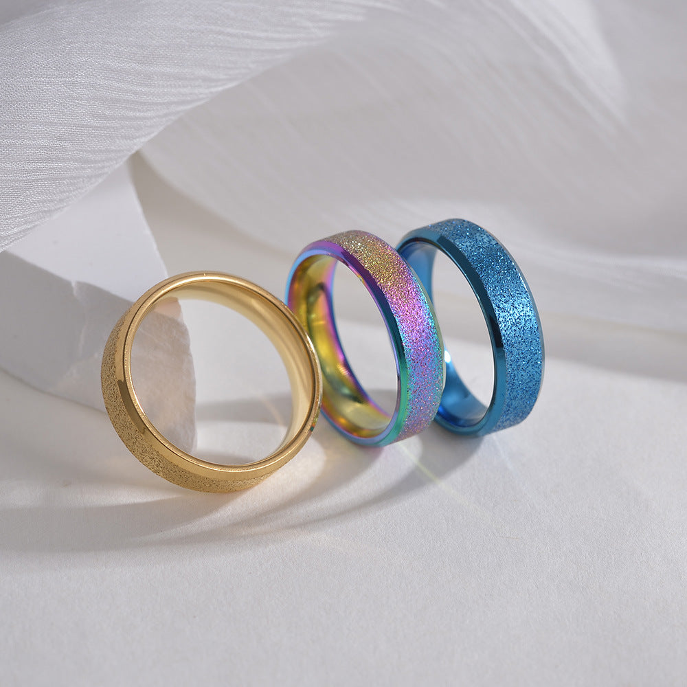 Ornament Sand Surface Vacuum Plating Simple Rings