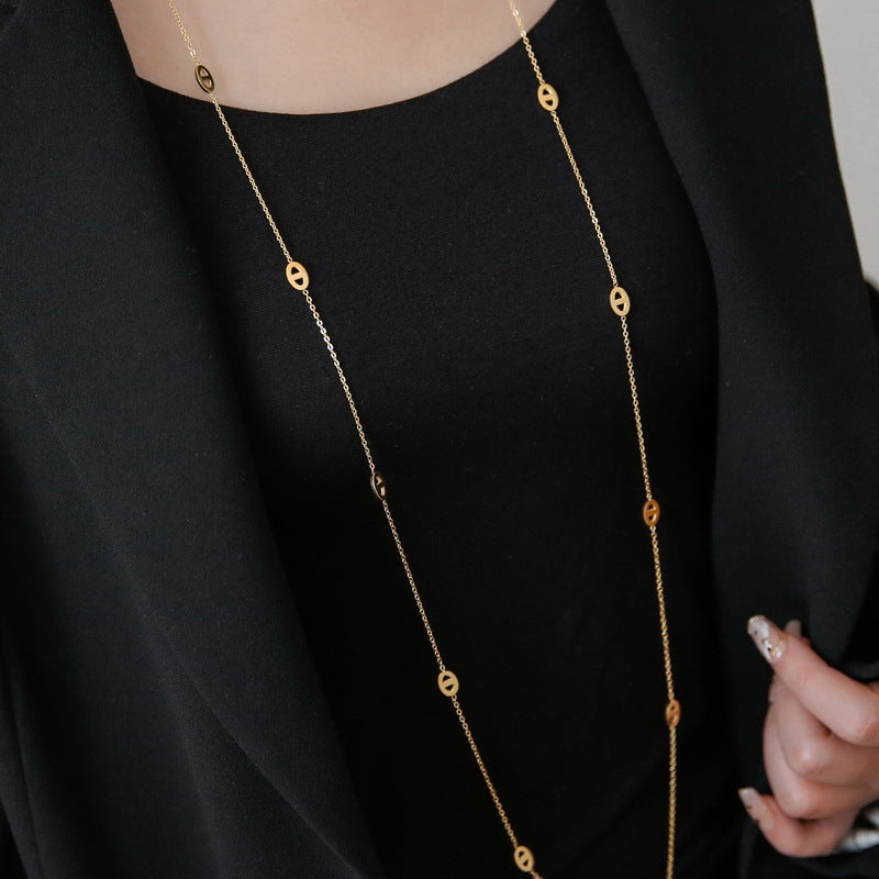 Gold Plated Special Interest Light Luxury Pig Necklaces