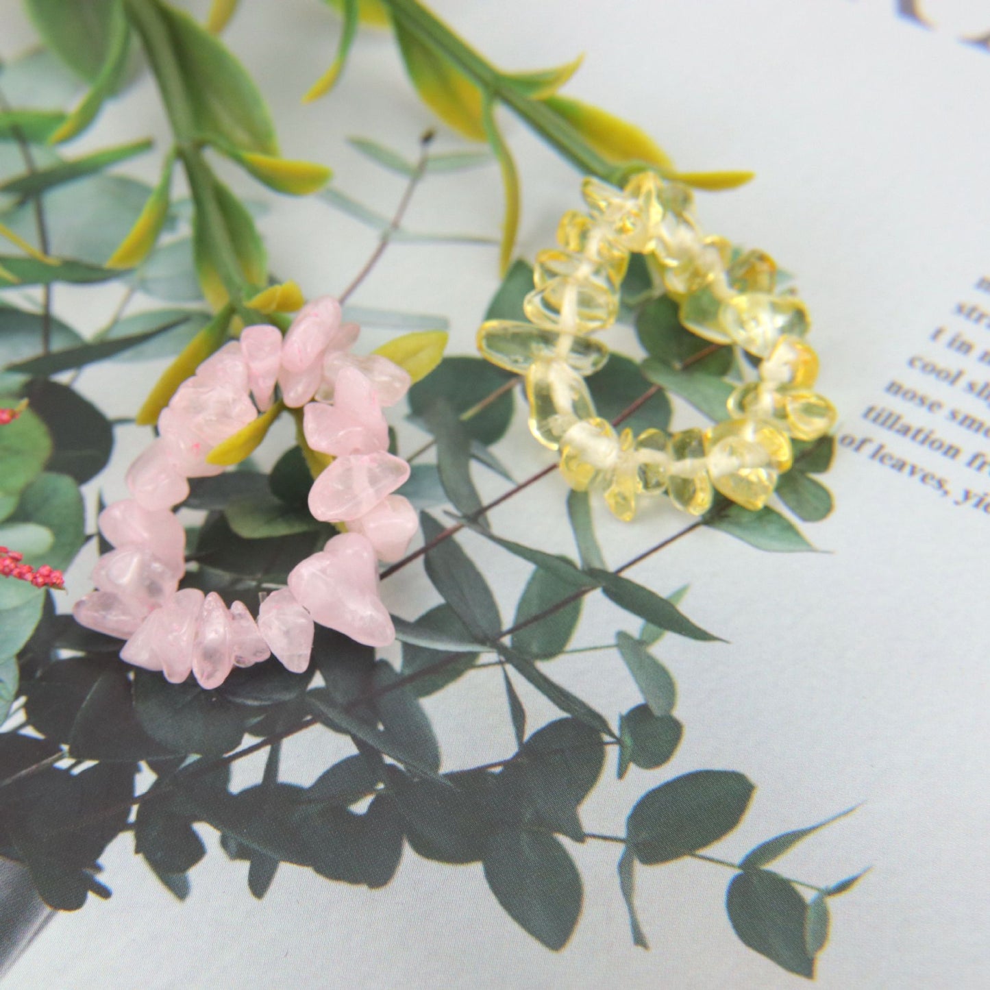 Personality Handmade Wear Natural Gravel Elastic Rings