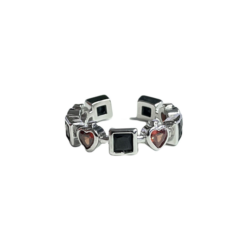 Colorful Crystals Zircon Light Luxury Open Female Design Rings