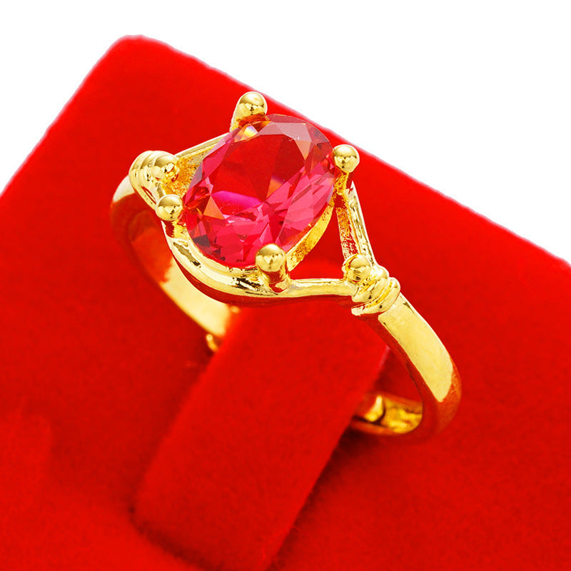 Women's Imitation Diamond Colored Gemstone No Color Rings