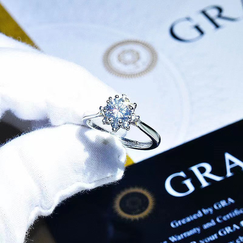 Live Broadcast Sier Moissanite Female Karat Rings