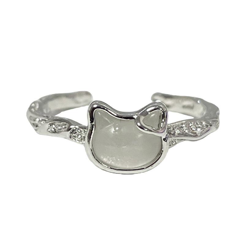 Kitten Exquisite Fashion Female Adjustable Cold Rings