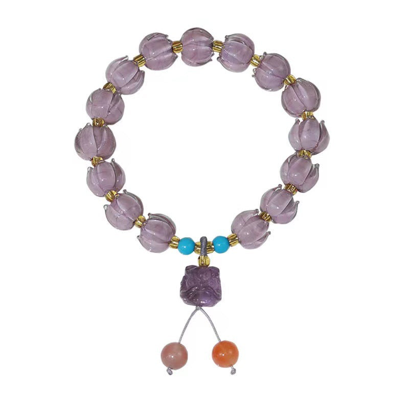 Twilight Mountain Purple Glazed Female Gold Bracelets