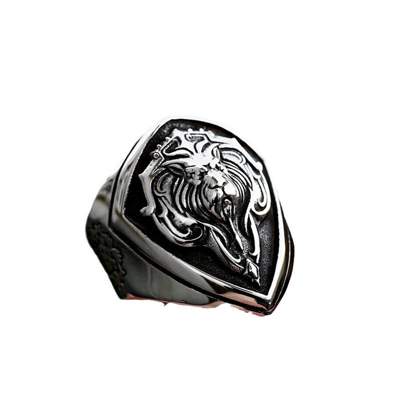 Lion's Head Vintage Animal Lion Titanium Rings