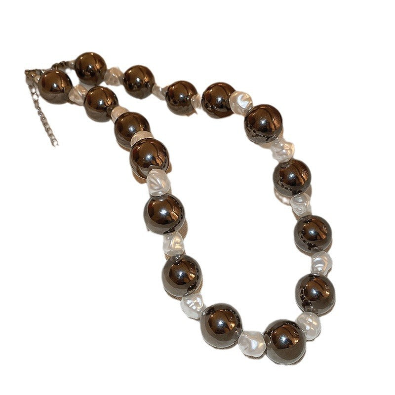 French Style Temperament Geometric Pearl Vintage Fashion High Necklaces