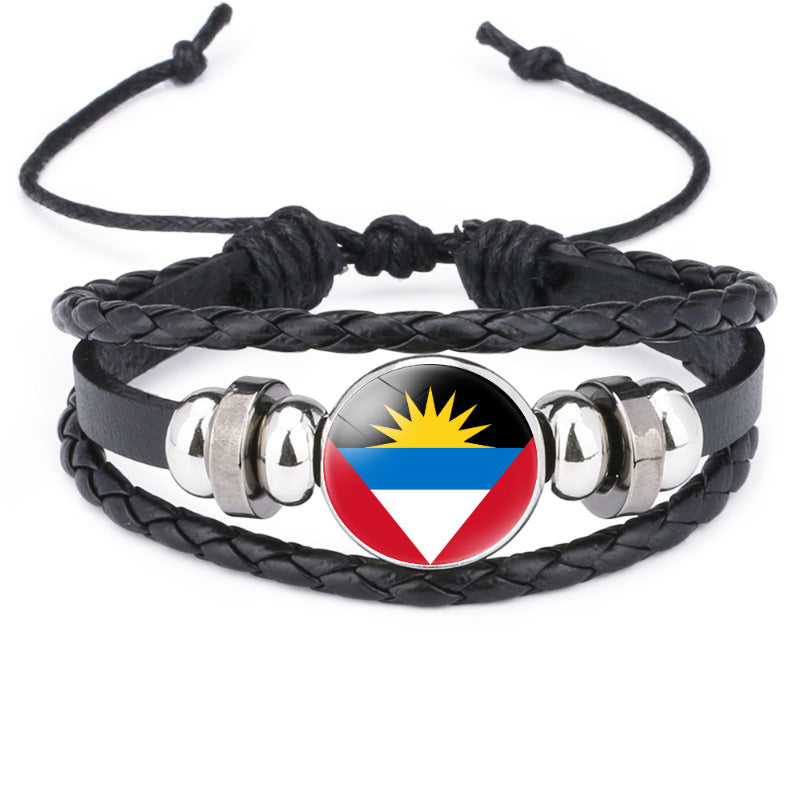 Flag Time Stone Cattle Leather Accessories Bracelets