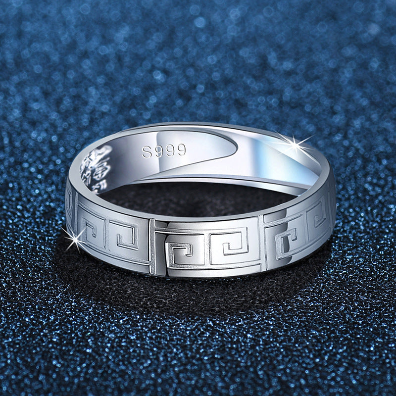 Men's Style Sier-plated For Single Unique Hipster Rings