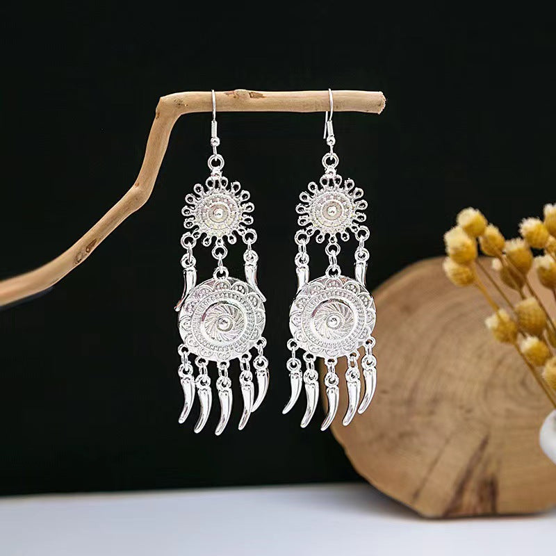 Chinese Style Retro National Miao Sier Earrings