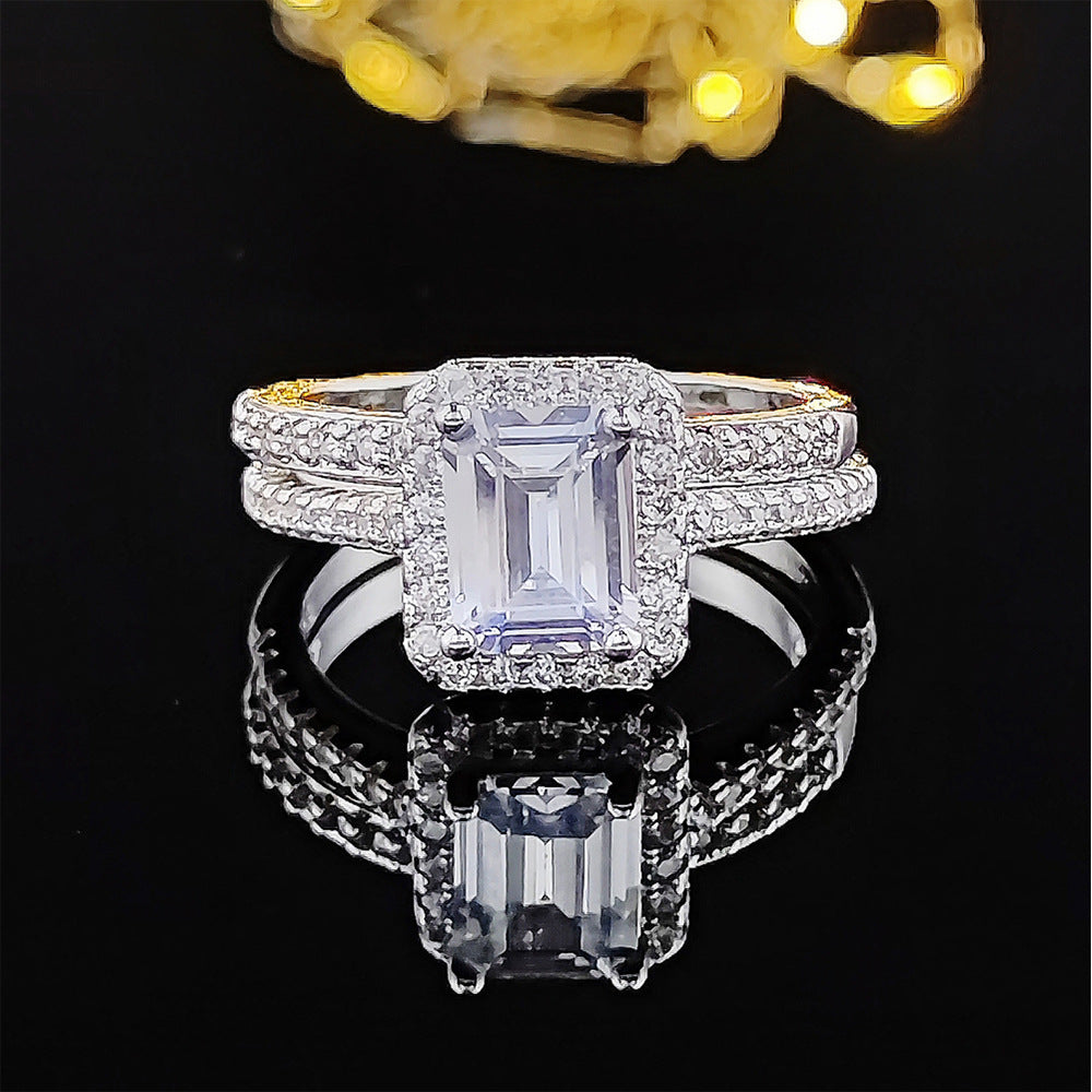 Women's Luxury Round Geometric Combined Design Advanced Rings