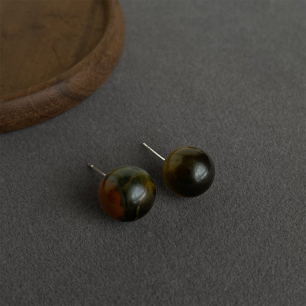 Women's Tigereye Niche Handmade French Entry Lux Earrings