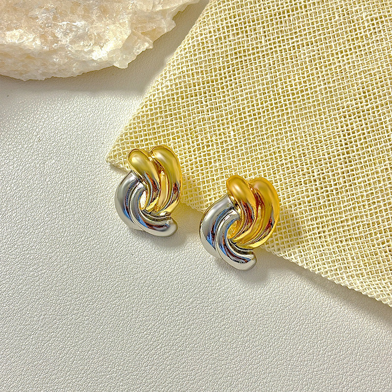 Gold Sier Color Matching Shell Heart-shaped Earrings