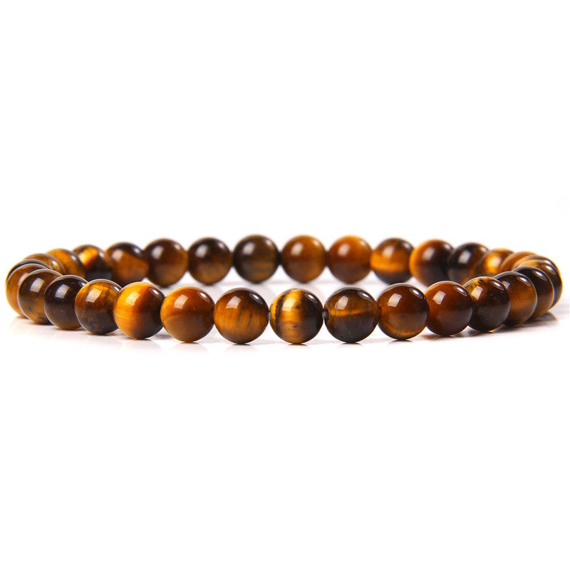 Women's & Men's Single Circle Beaded Natural Agate Stone Bracelets