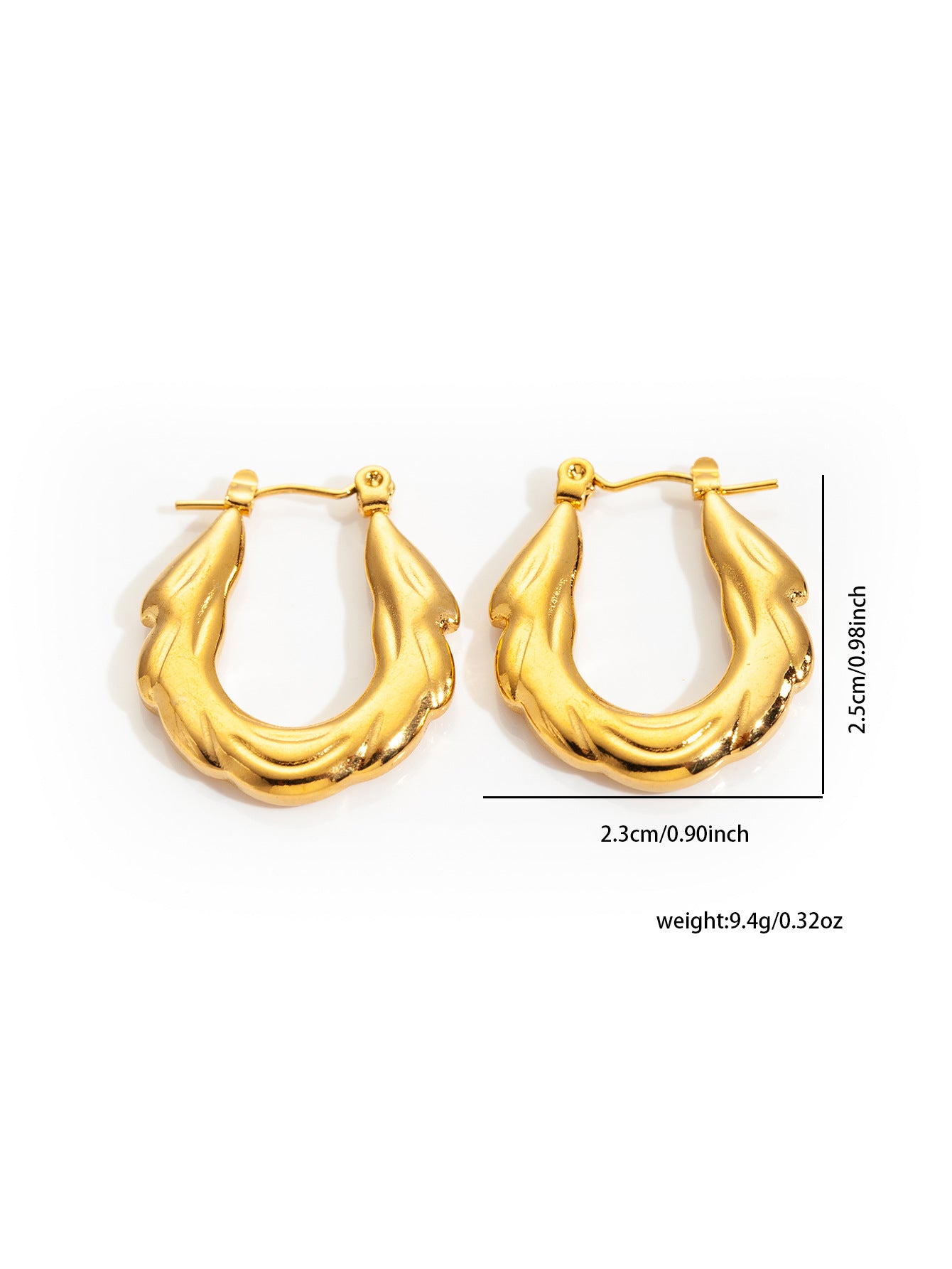 All Match Titanium Steel Gold-plated Texture Irregular Light Luxury Earrings