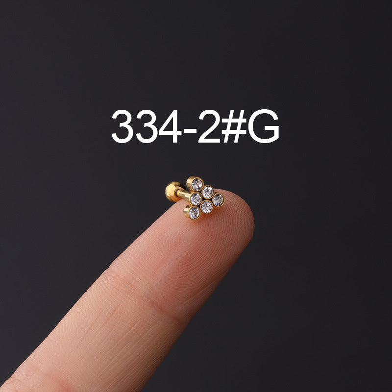 Stainless Steel Ear Bone Nail Popular Piercing Screw Twist Earrings