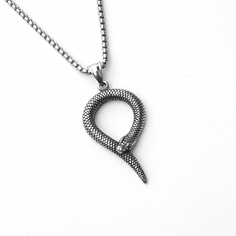 Men's Fashion Titanium Steel Double Snake Trendy Necklaces