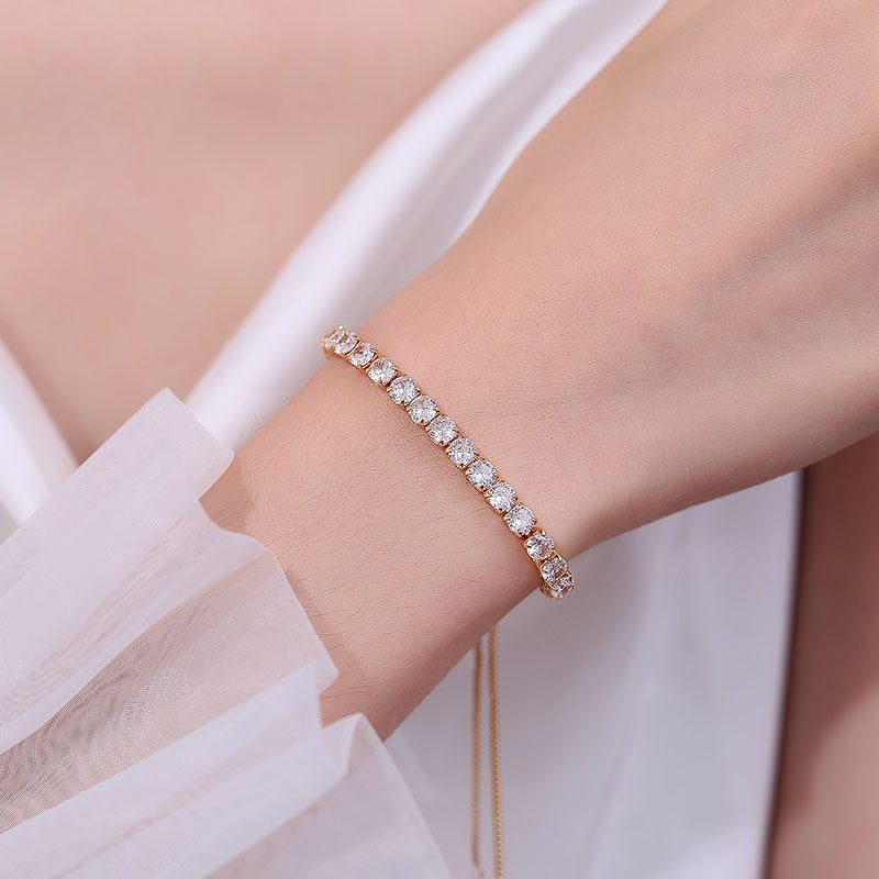 Women's Champagne Gold Zircon Temperament Wild Pull Bracelets