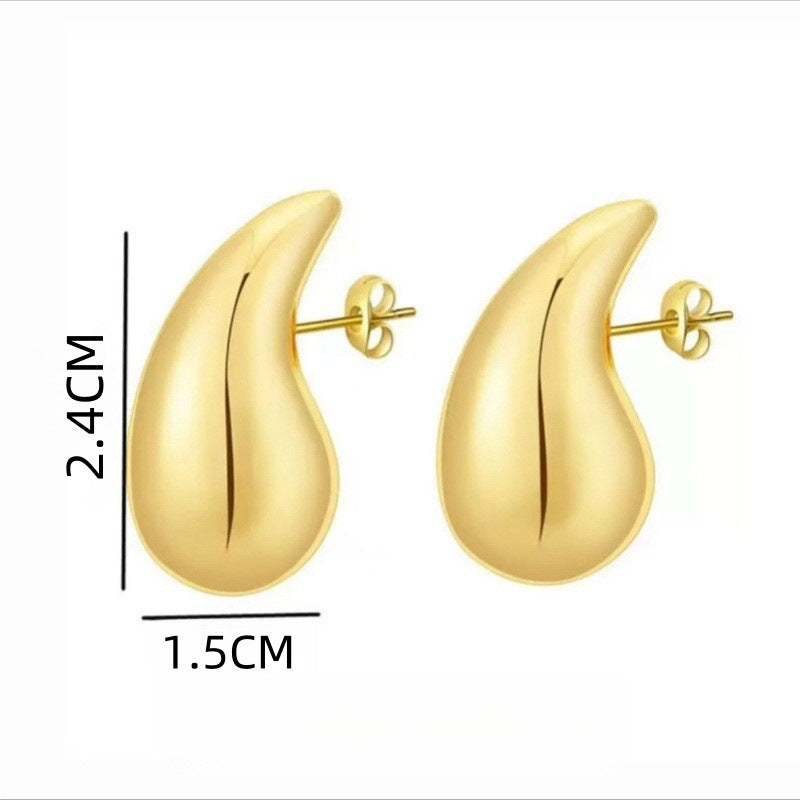 Water Drop Glossy Hollow Advanced Design Earrings
