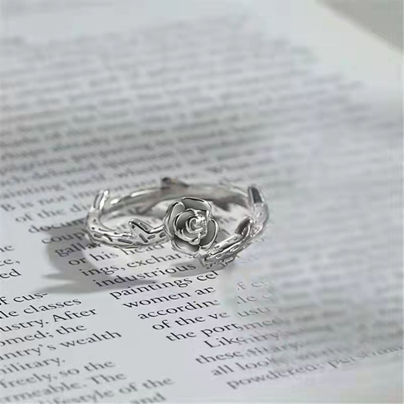 Thorn Rose Couple Wind Niche Open Rings