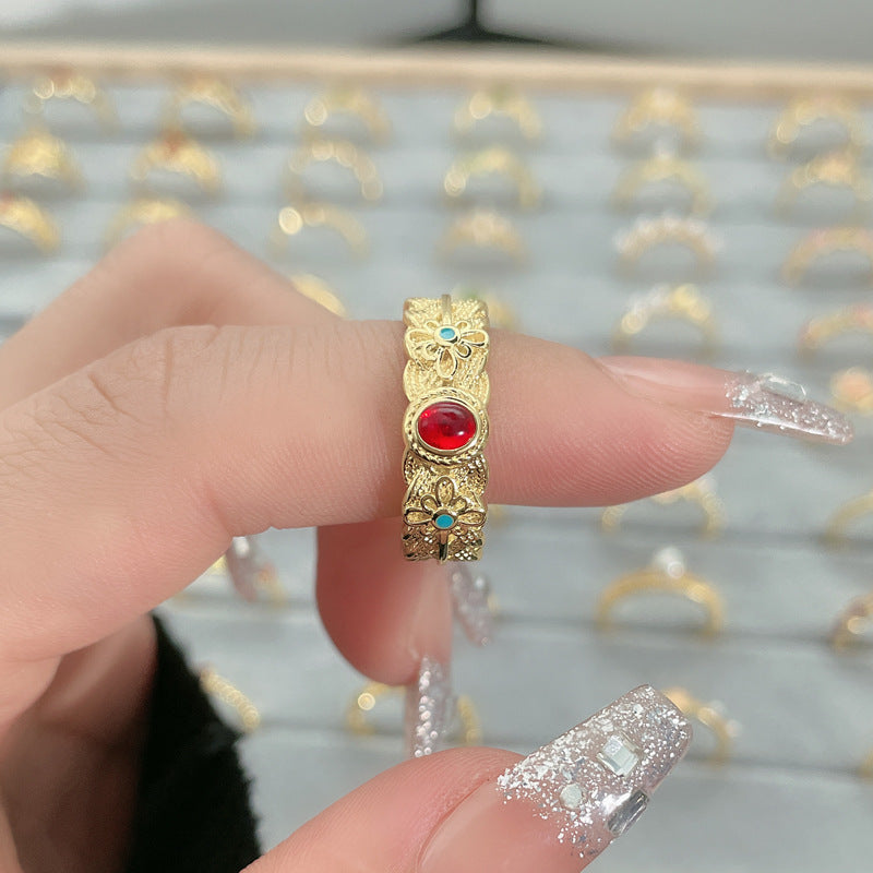 Flower Fashion Personalized Opening Adjustable Index Finger Rings