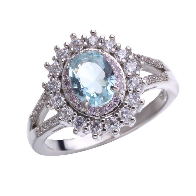 Women's Blue Crystal Fashion Topaz Gemstone Rings