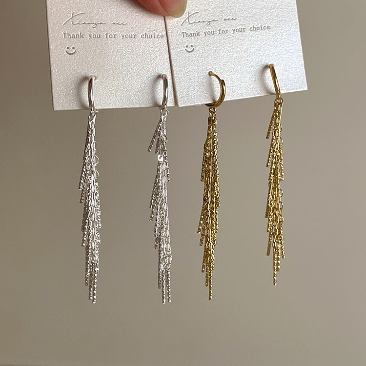 Women's Metal Tassel Design Sense Niche Retro Personality All Earrings