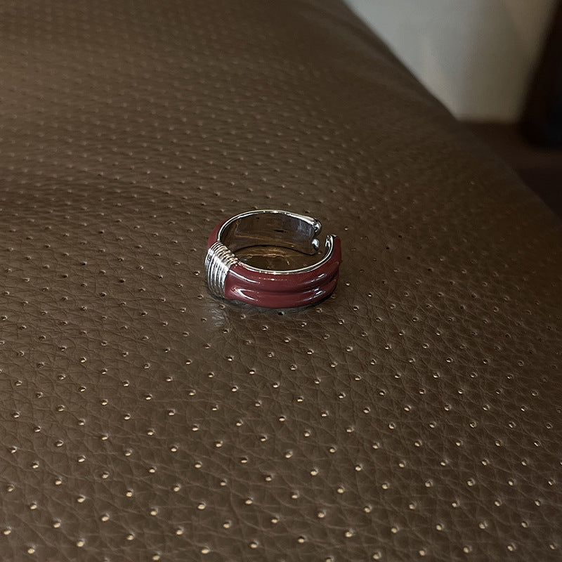 Design Chocolate Enamel Glaze Open French High Rings