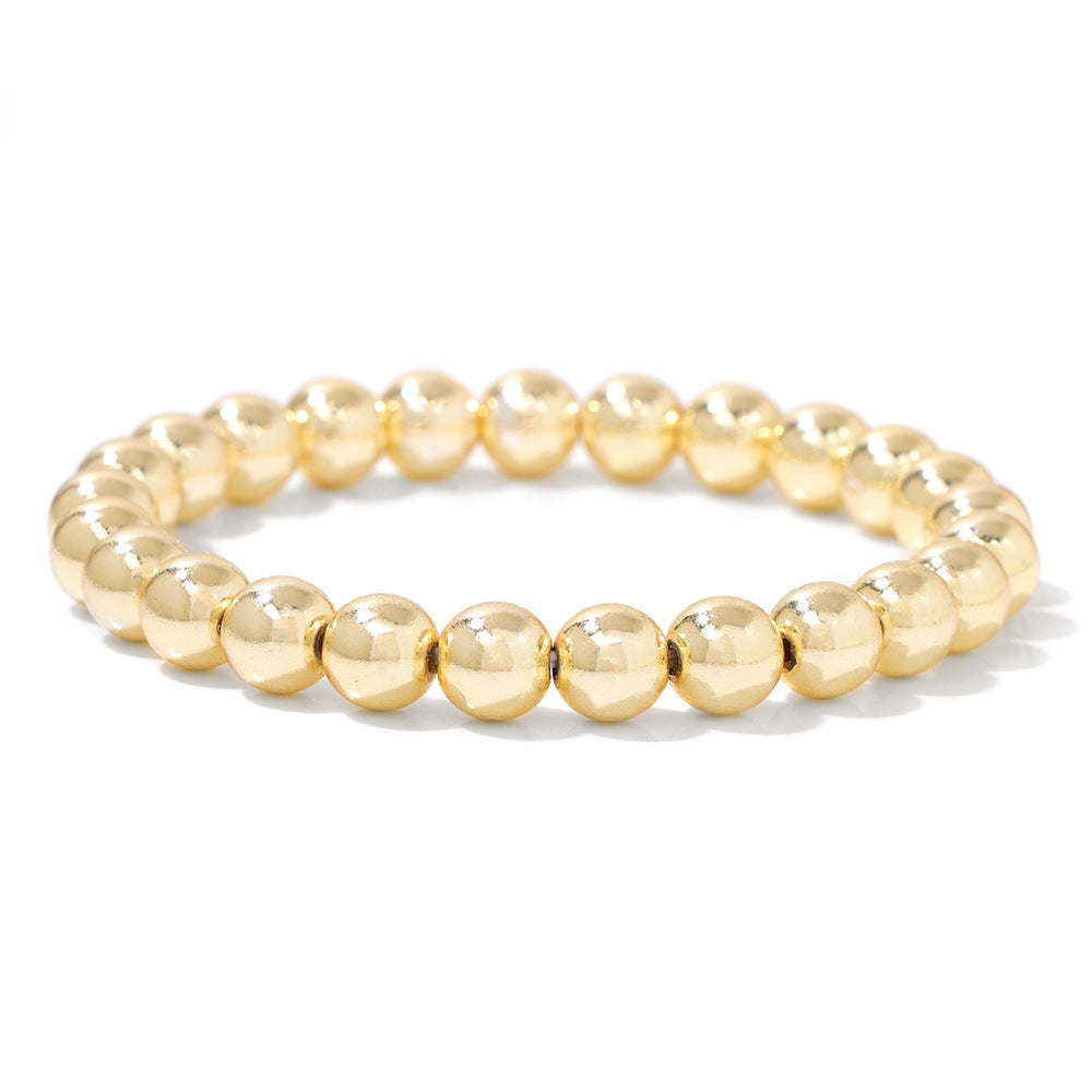 Men's Natural Stone Beads White Turquoise Elastic Bracelets