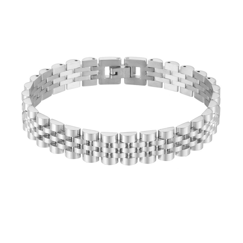 Women's & Men's Stainless Steel Five Baht Vacuum Gold Bracelets