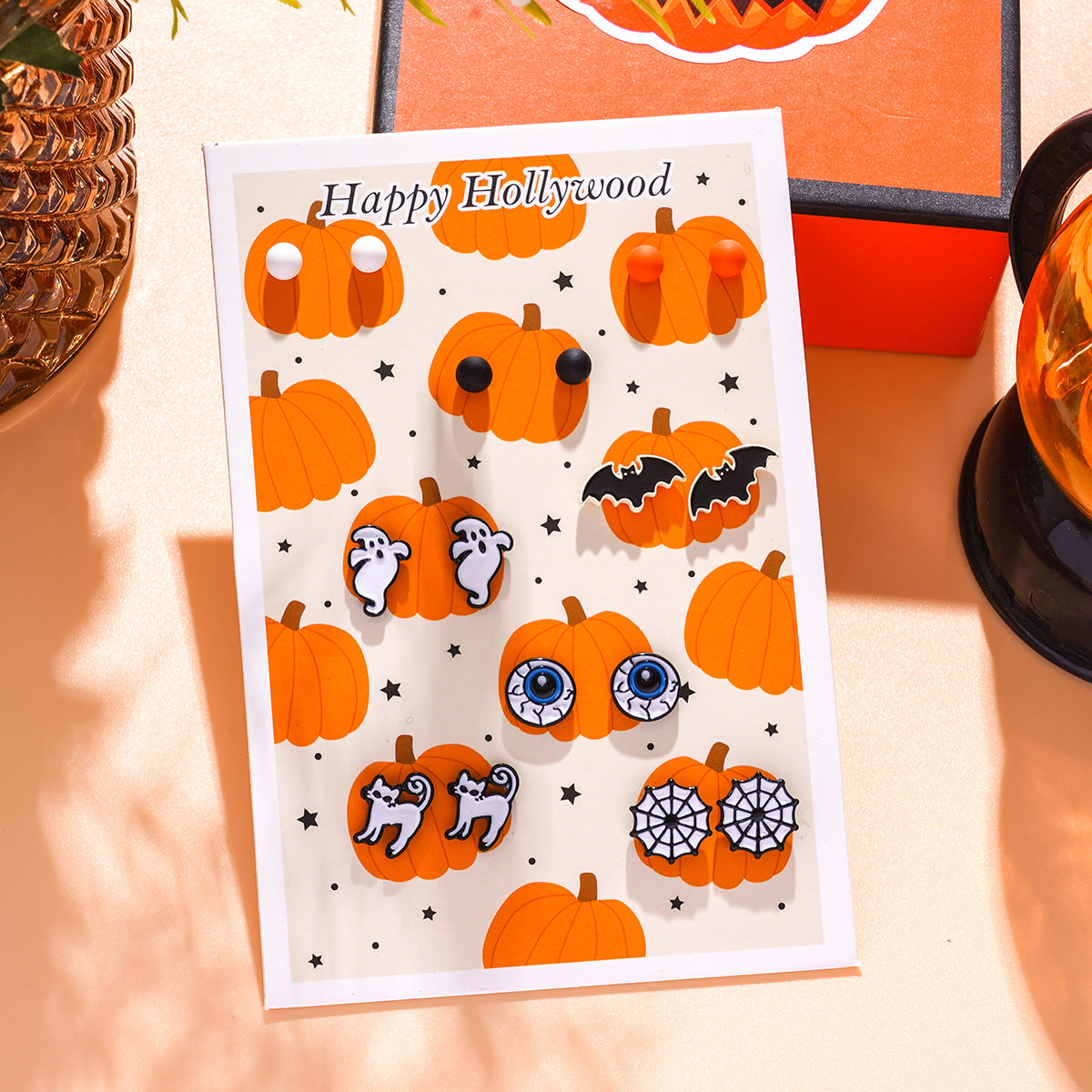 Women's Series Quirky Ideas Alloy Pumpkin Bat Earrings