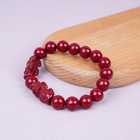 Women's & Men's Cinnabar Pi Chinese Double Purple Gold Bracelets