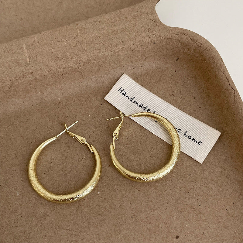Women's Niche High-grade Frosted Round Light Luxury Earrings