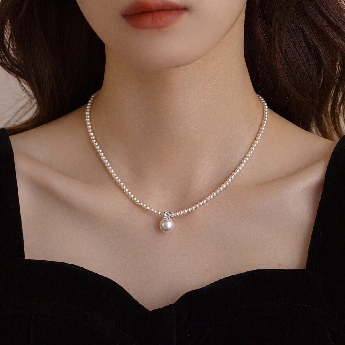 Women's Pearl Light Luxury High-grade Perfect Circle Diana Necklaces
