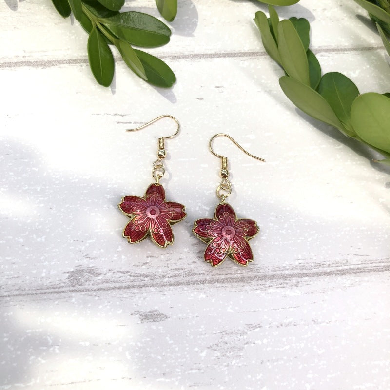 Women's Handmade Cloisonne Classical Simple Temperamental Water Earrings