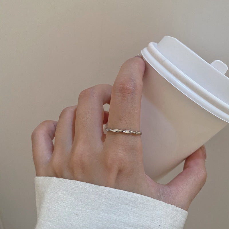 Cold Style Commuter Thin Corrugated Twist Index Rings