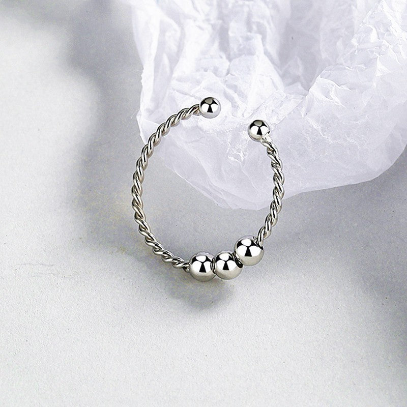 Shining Sand Beads Anxiety Personality Fashion Ornament Rotating Simple Rings