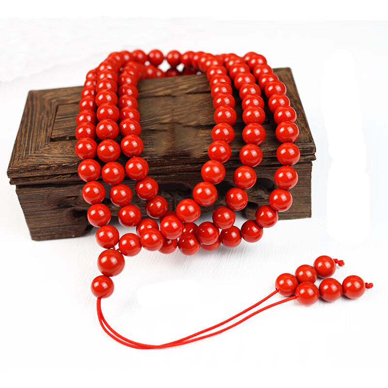 Women's & Men's Natural Purple Gold Sand Beads For Cinnabar Bracelets