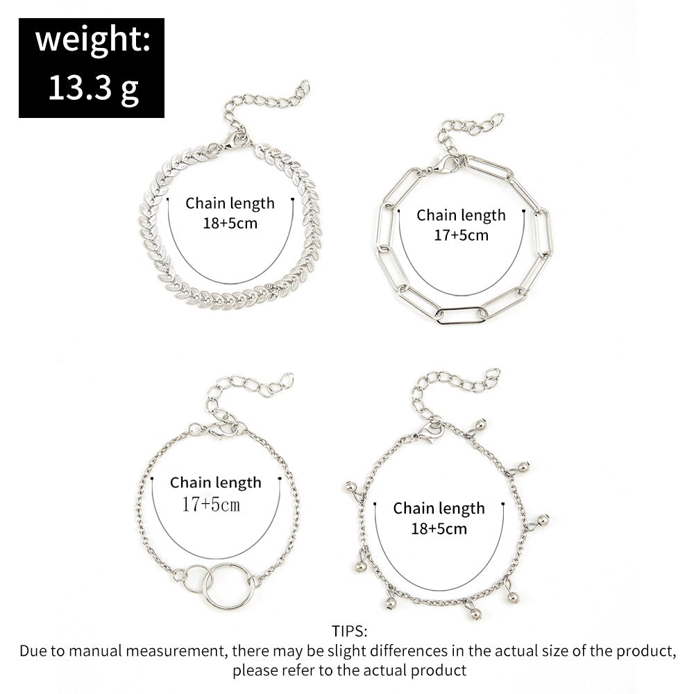Simple Geometric Chain Metal Personalized Circle Bracelets