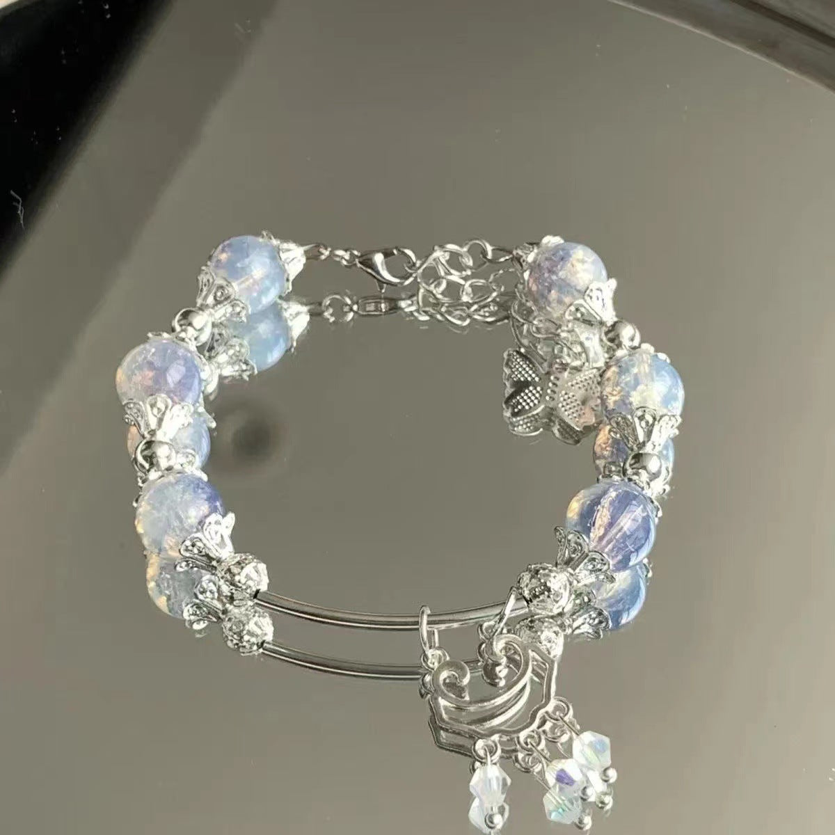 Glazed Antique Style Butterfly Tassel Design Ping An Bracelets