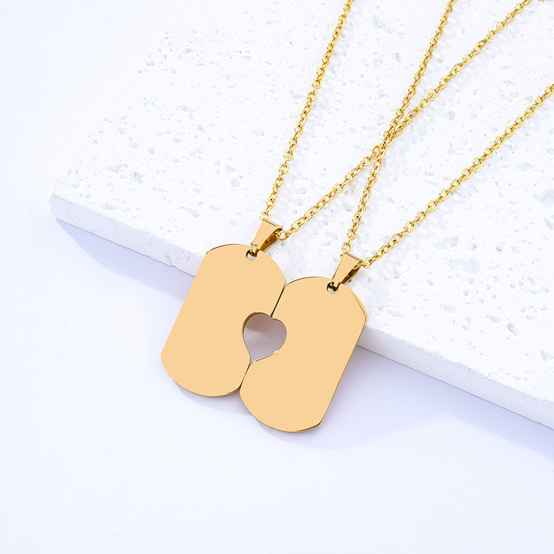 Titanium Steel Valentine's Day Tag Blank Necklaces