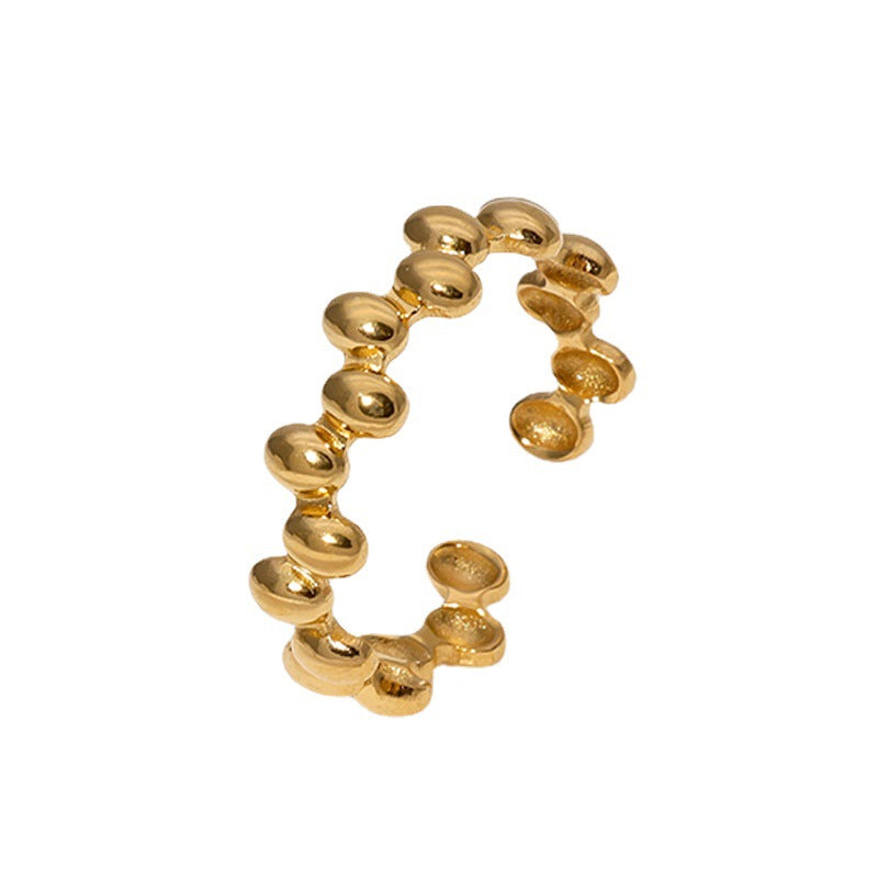 Irregular Geometric Titanium Steel Female Open Rings
