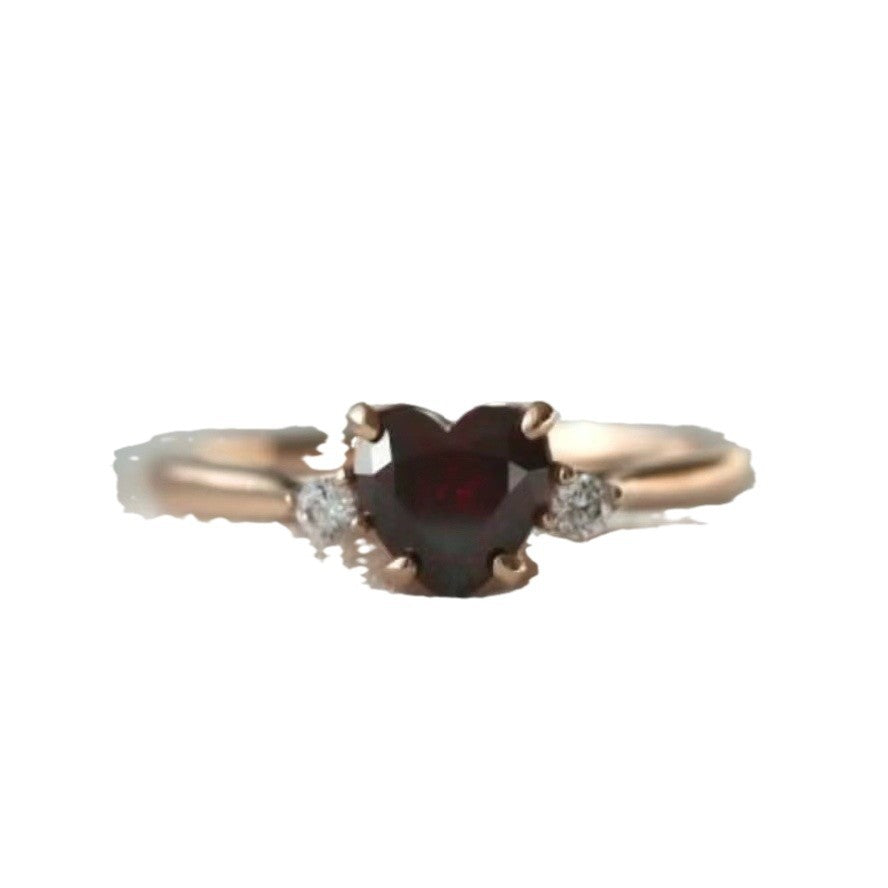Diamond Female Cute Sweet Rose Gold Rings