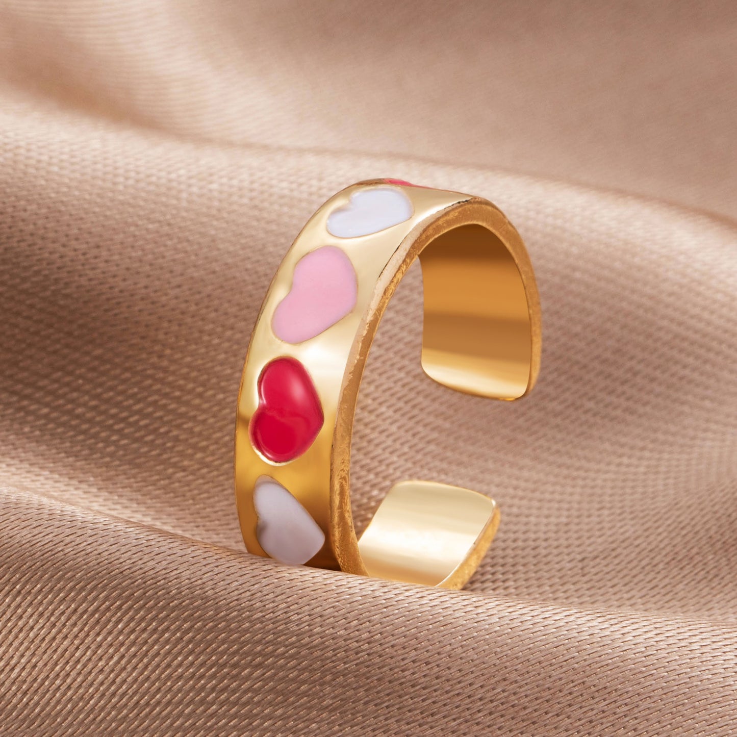 Simple Metal Heart Creative Personality Total Rings