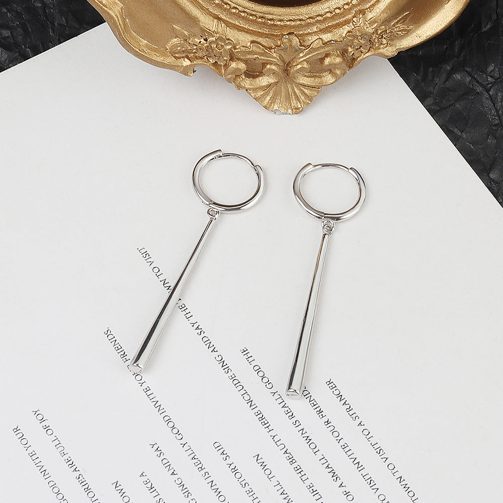 Women's & Men's Sier Long For Elegant Simple Trendy Earrings
