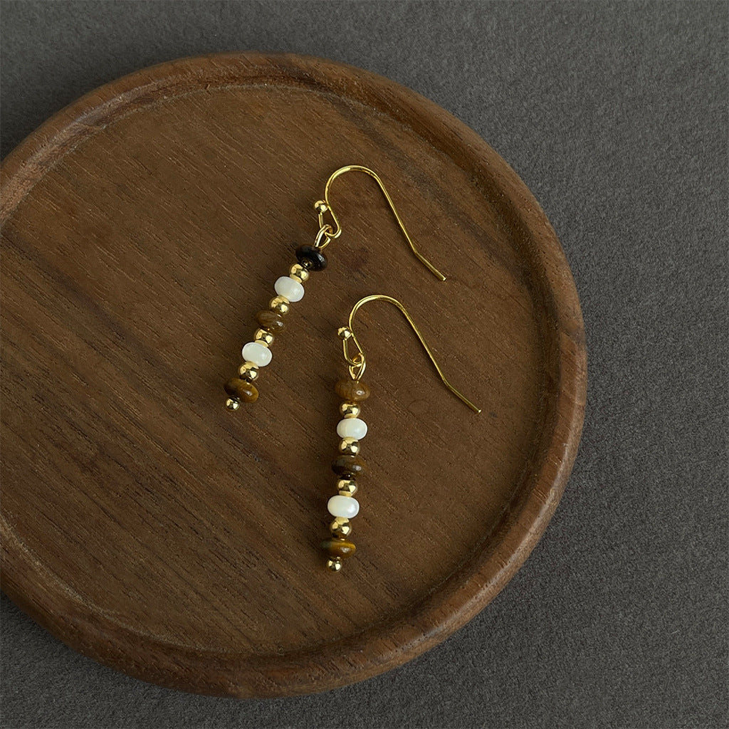 Women's Tigereye Niche Handmade French Entry Lux Earrings