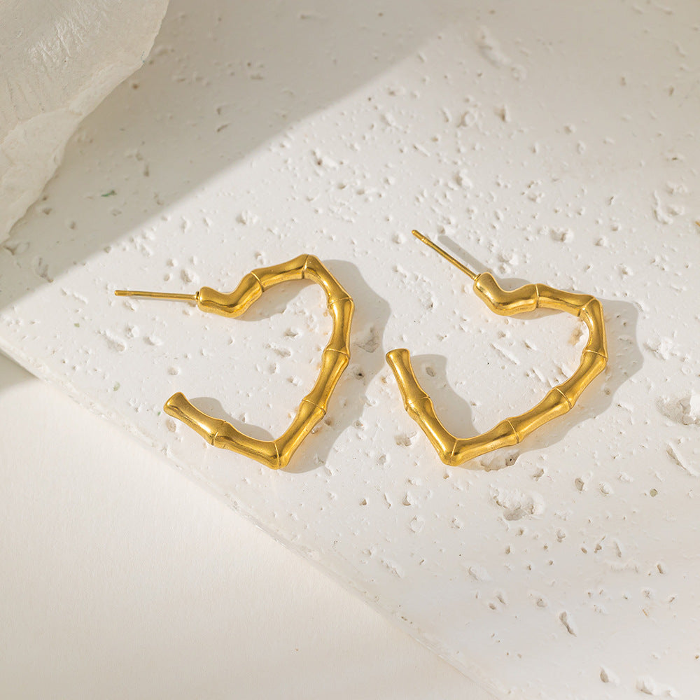 Heart Light Luxury Minority Titanium Steel Earrings