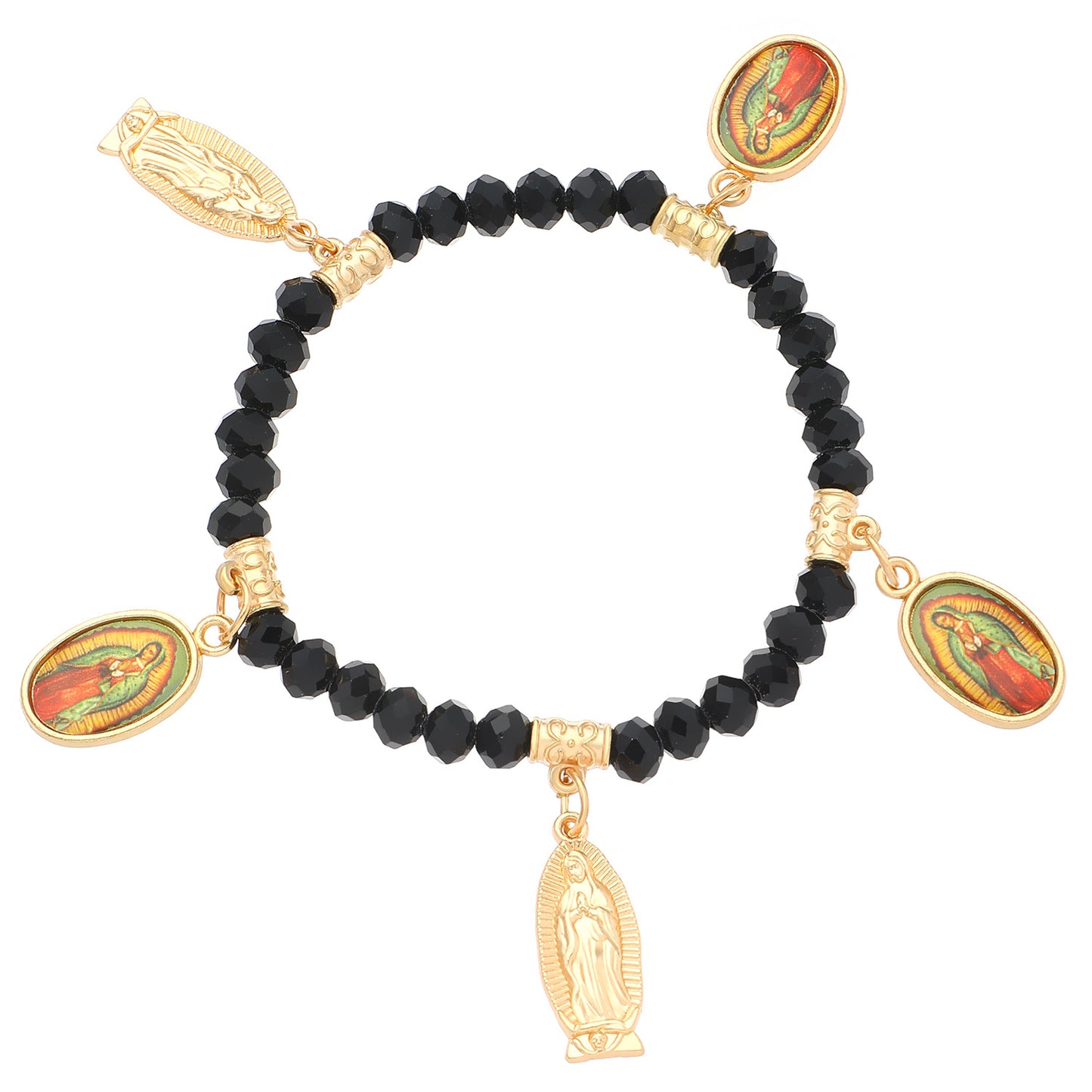 Portrait Maria Ornament Vintage Green Beaded Bracelets