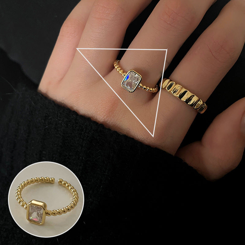 Women's Shaped Retro Stylish Water Drop Texture Rings