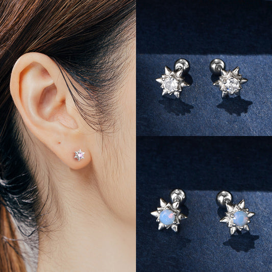 Women's Star Micro Inlaid Zircon Screw Ear Rings