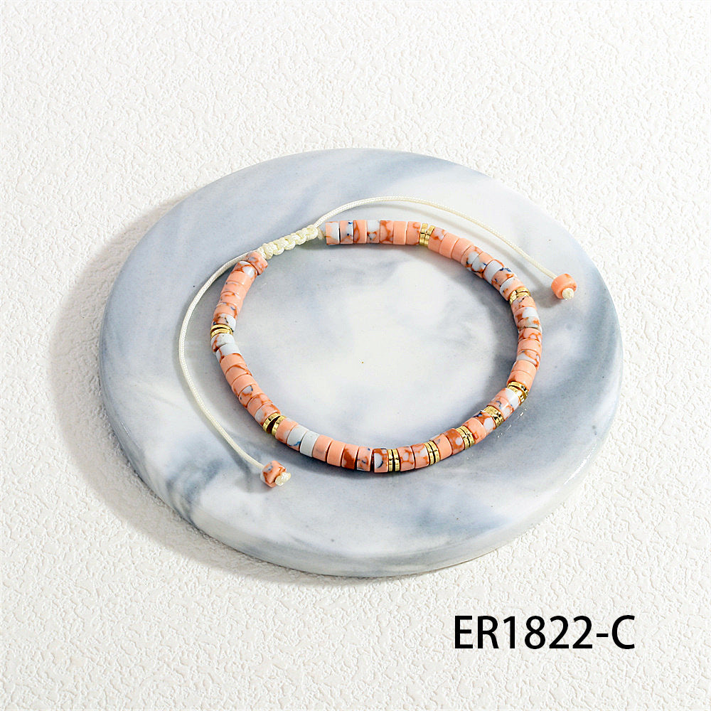 Barrel Beads Braided Rope Colorful Simple Fashion Bracelets